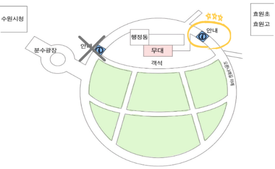 입장 번호권 배부 위치